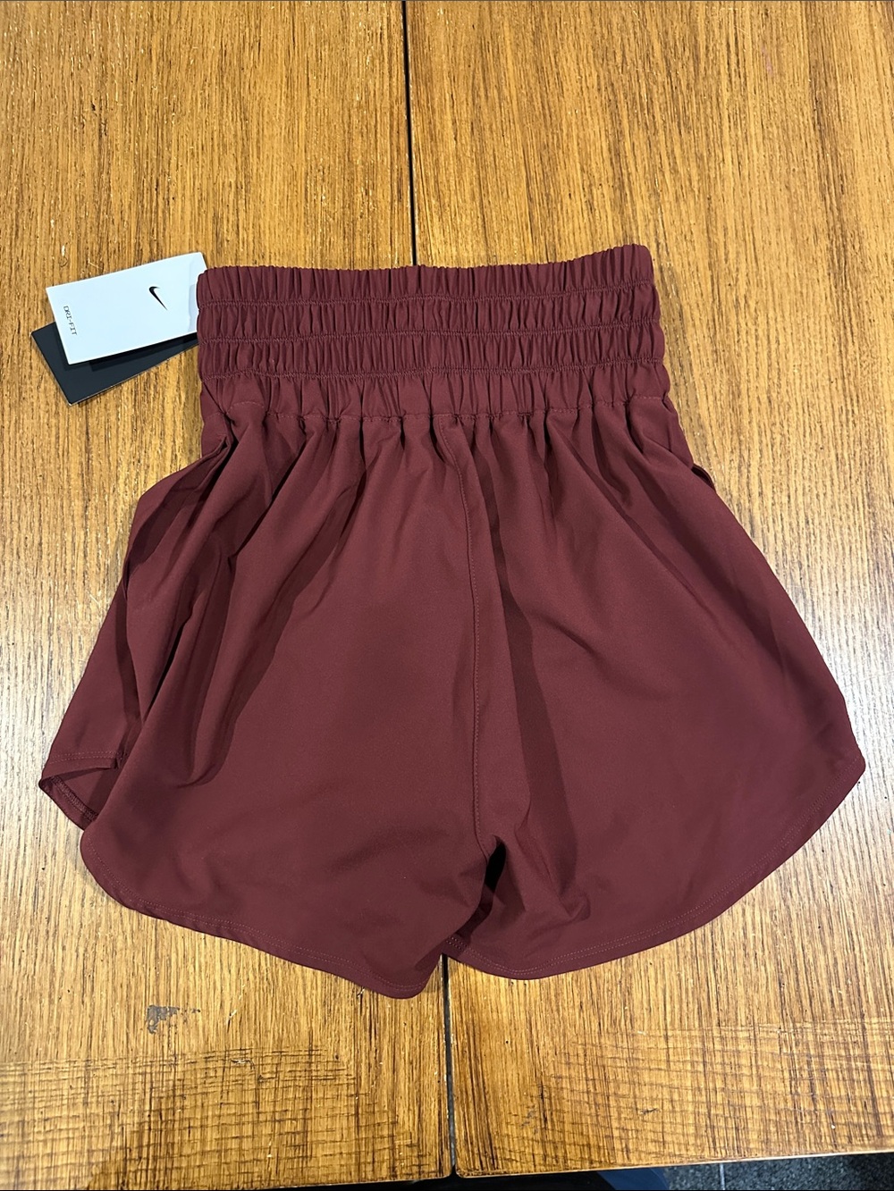 NIKE High Waisted Maroon Training Shorts - Picture 4 of 4